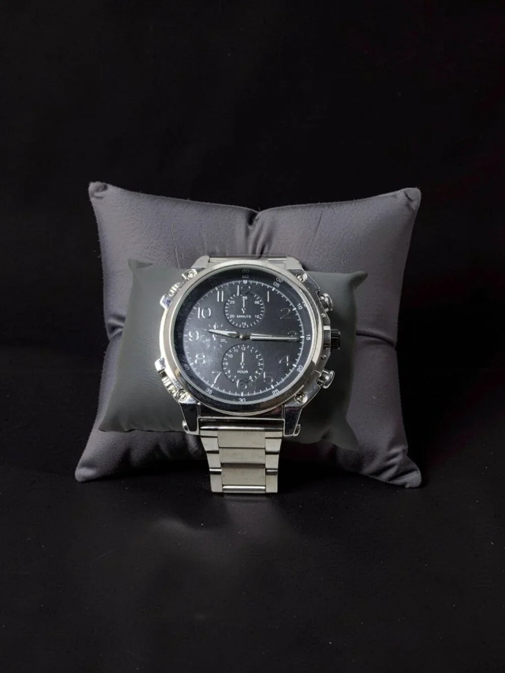 Folio Mens FMDAL1188 Black Sunray Dial with Layered Bracelet Stainless Steel Fol
